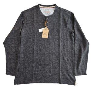 Weatherproof Vintage Shirt Men's Henley XL Black Heathered Long Sleeves NWT